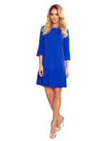 LUCY - Pohodlné plisované dámske šaty v Chrpová farbe 228-8