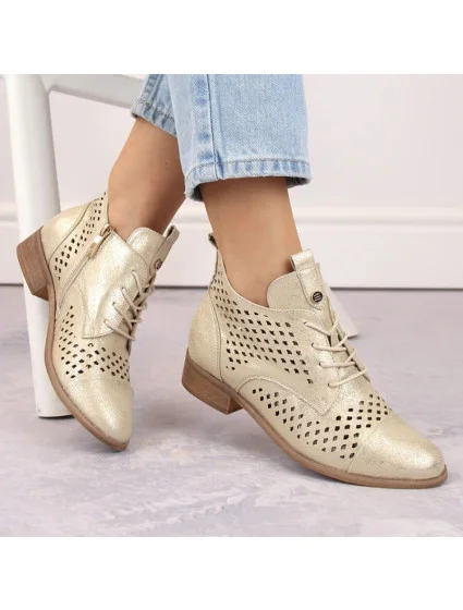 Ažurové boty W model 21939779 zlaté - Potocki