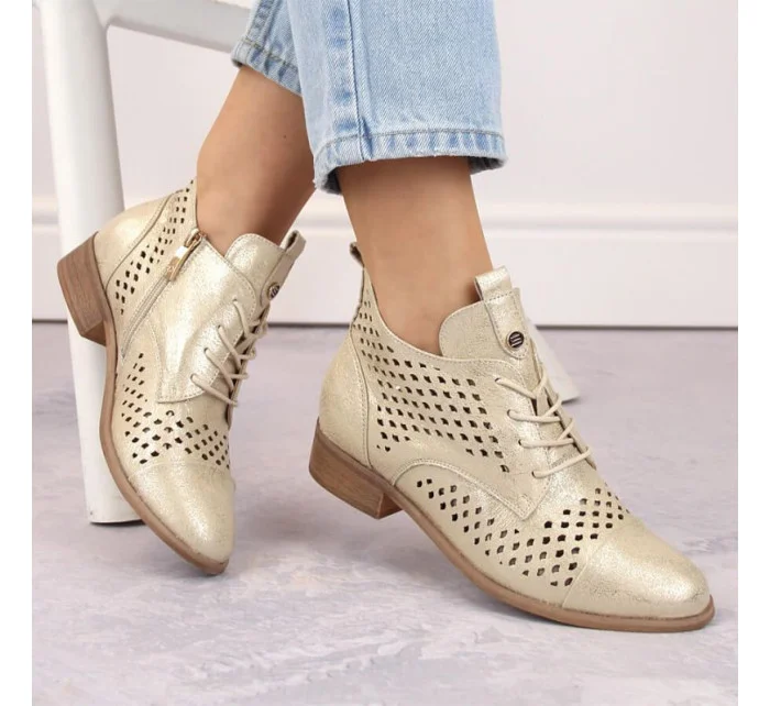 Ažurové boty W model 21939779 zlaté - Potocki