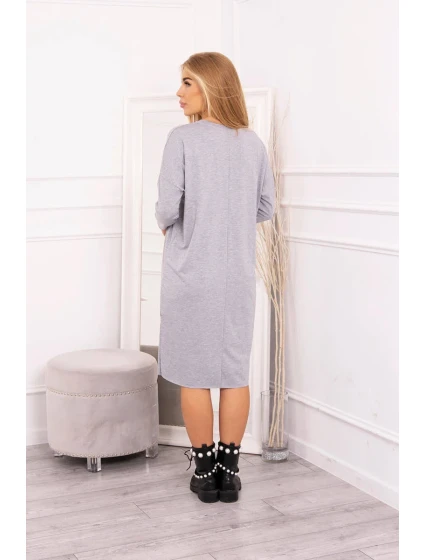 model 18749410 šedé šaty - K-Fashion