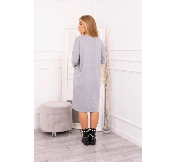 model 18749410 šedé šaty - K-Fashion