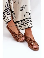Ploché Sandály S Dekorací Hnědé model 21685686 - Boto