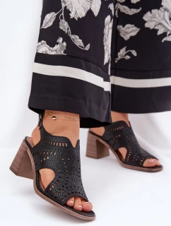 Dámské Sandály S Na Podpatku Černé model 21691824 - Boto