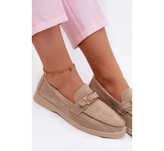Dámské mokasíny béžové s přezkou Belinae