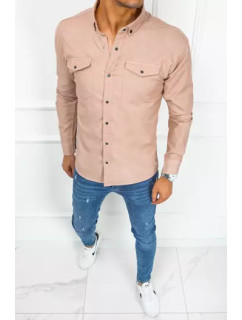 Pánska džínsová košeľa ružová Dstreet DX2352