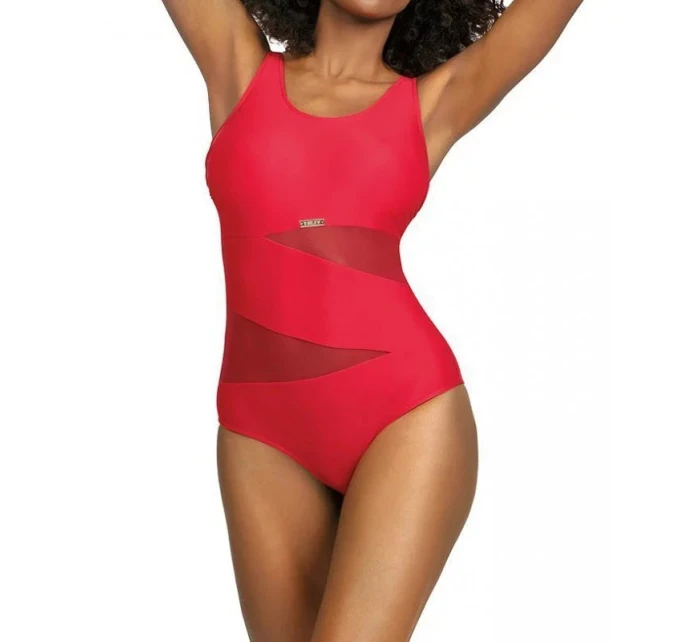 Dámské jednodílné plavky model 21998283 Fashion sport červená - Self