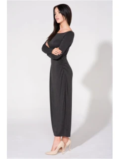 Dámske večerné šaty T143/1 tmavo šedé - Tessita