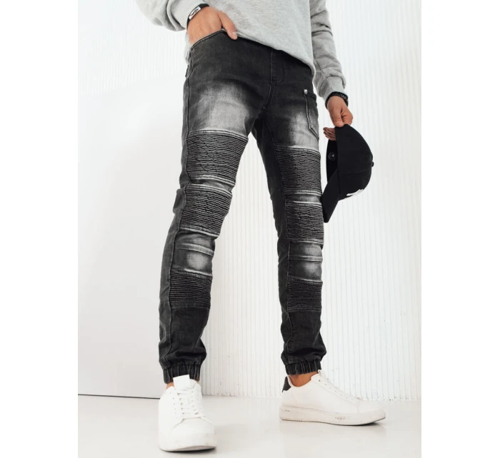Pánske džínsové nohavice jogger čierne FashionStreet UX4222 Pánske džínsové nohavice jogger čierne FashionStreet UX4222