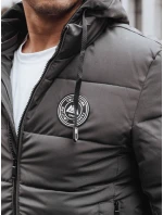 Pánská prošívaná zimní bunda s kapucí šedá Dstreet model 21991534 - FashionStreet