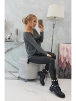 Halenka s potiskem a delšími zády v grafitové barvě Halenka s potiskem a delšími zády v grafitové barvě