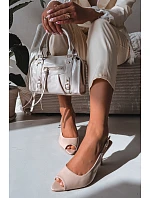 Dámske sandále na podpätku Beige Sevina
