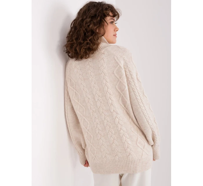 Sweter AT SW jasny beżowy model 19014635 - FPrice Sweter AT SW jasny beżowy model 19014635 - FPrice