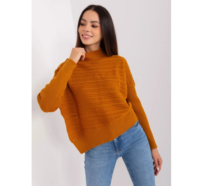 Sweter AT SW model 18904839 jasny brązowy - FPrice Sweter AT SW model 18904839 jasny brązowy - FPrice