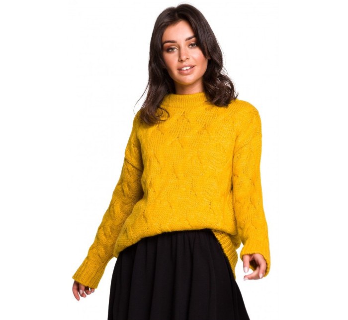 BK038 Plisovaný pletený sveter - antracitový