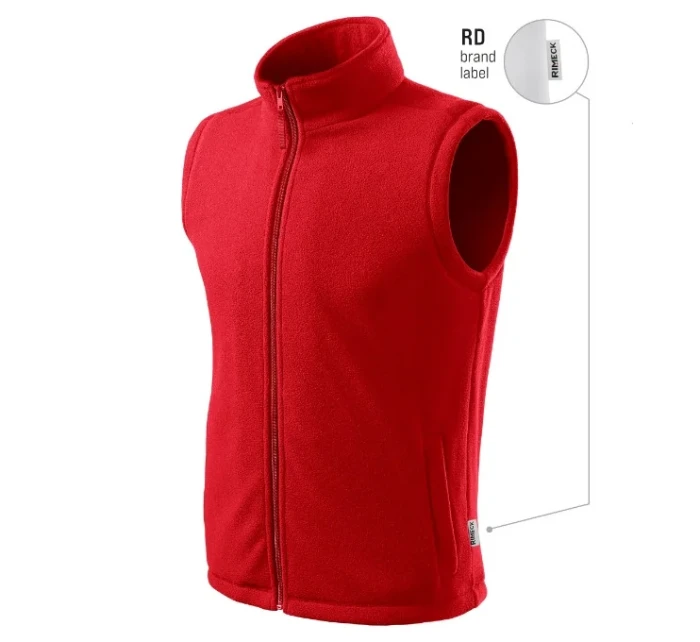 Next fleecová vesta unisex červená 07 (štítok značky)