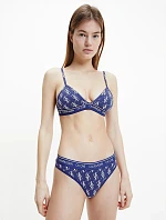 Trojuholníková bralette s logom QF5953 - X00 - Modrá s bielym logom - Calvin Klein