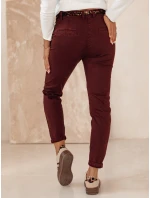 Dámské džínové kalhoty s páskem vínové Dstreet model 21981974 - FashionStreet
