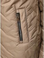 Dámska prechodná prešívaná bunda s kapucňou béžová FashionStreet TY5609