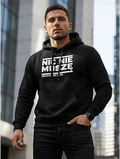 Bluza męska z kapturem  czarna model 22106296 - FashionStreet