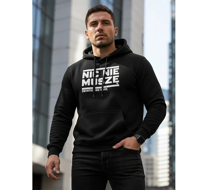 Bluza męska z kapturem  czarna model 22106296 - FashionStreet