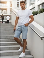 pánske džínsové šortky s lemom modré FashionStreet SX2615 pánske džínsové šortky s lemom modré FashionStreet SX2615