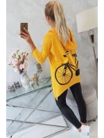 Horčicová mikina na bicykel s potlačou Horčicová mikina na bicykel s potlačou
