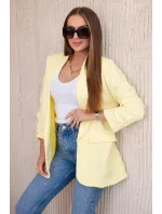 Bunda s klopami elegantná žltá Bunda s klopami elegantná žltá