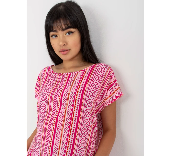 Dámska blúzka D73771R10978P biela a ružová - FPrice