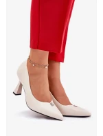 Elegantní dámské lodičky na rozšířeném jehlovém podpatku Vinceza – béžové Elegantní dámské lodičky na rozšířeném jehlovém podpatku Vinceza – béžové