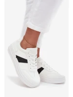 Dámske tenisky na platforme Elvessia - biele Dámske tenisky na platforme Elvessia - biele