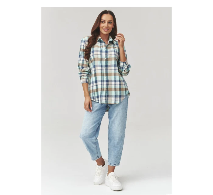 Košeľa s dlhým rukávom model 223228 Makadamia