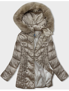 Zimná bunda S´WEST vo farbe cappuccino s odopínacou kapucňou (B8200-12)