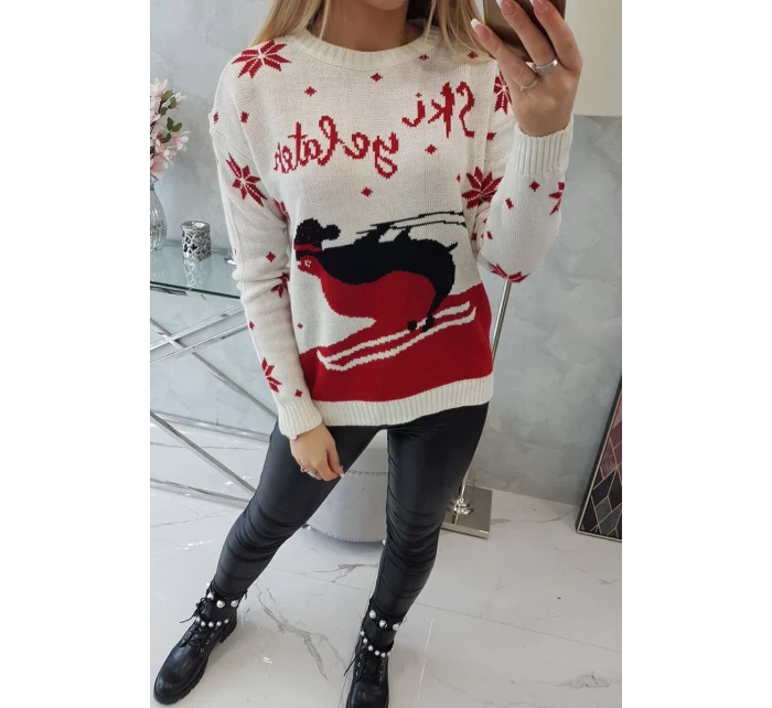Svetr s vánočním motivem ecru