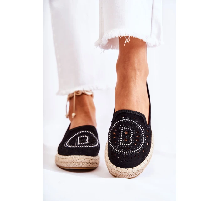 Prolamované Nazouvací dámské espadrilky Černá model 21588563 - S.Barski