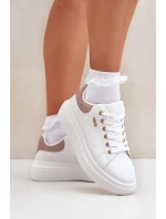 Sneakersy Damskie Na Platformie Eko Skóra Białe Lelandine Sneakersy Damskie Na Platformie Eko Skóra Białe Lelandine