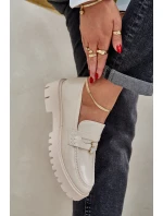 Lakierowane Mokasyny Damskie Z Przypinką Miś Beżowe Wulinea Lakierowane Mokasyny Damskie Z Przypinką Miś Beżowe Wulinea