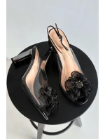 Sandály na podpatku s ozdobou a krystaly D&A model 21900354 Černé - S.Barski