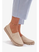 Dámske kožené slip-on topánky Maciejka 03512-04 Beige