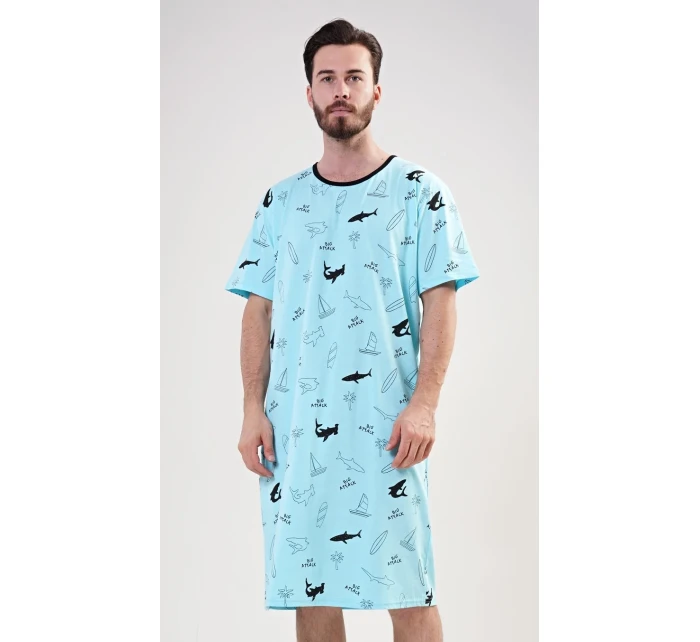 Pánská noční košile s krátkým rukávem model 17843969 - Vienetta MAN Pánská noční košile s krátkým rukávem model 17843969 - Vienetta MAN