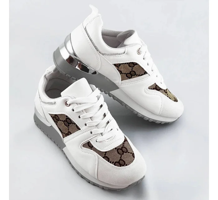 Biele dámske tenisky adidasky so zvýšenou podrážkou (666-21)