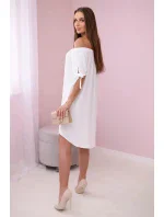 Šaty viazané na rukávy biele Šaty viazané na rukávy biele