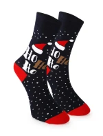 Unisex vianočné ponožky v krabici - sada 2 párov so sobmi a Ho Ho