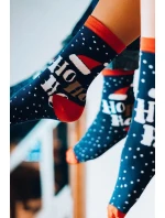 Unisex vianočné ponožky v krabici - sada 2 párov so sobmi a Ho Ho