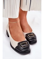 Kožené Baleríny S Dekorací D&A model 21691015 Béžové - S.Barski