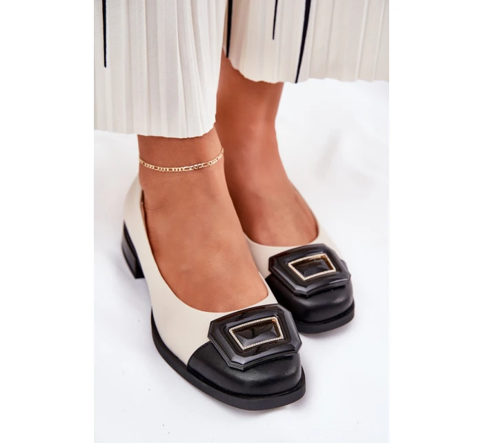 Kožené Baleríny S Dekorací D&A model 21691015 Béžové - S.Barski