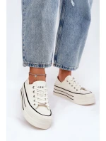 Dámské Kožené Tenisky Na Platformě model 21691395 Bílé - Goe