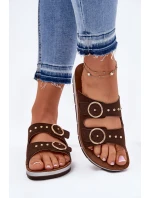 Wygodne Klapki Damskie Inblu CP000054 Brązowe