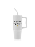HEZKÝ DEN MILÁČKU - bílý cestovní termohrnek 900 ml HEZKÝ DEN MILÁČKU - bílý cestovní termohrnek 900 ml