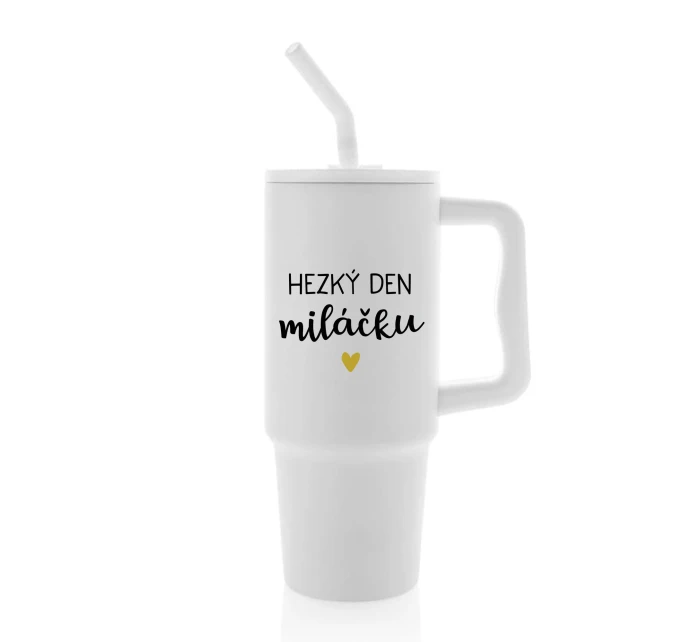 HEZKÝ DEN MILÁČKU - bílý cestovní termohrnek 900 ml HEZKÝ DEN MILÁČKU - bílý cestovní termohrnek 900 ml