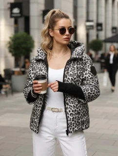Dámska prechodná bunda s leopardím vzorom biela FashionStreet TY5548